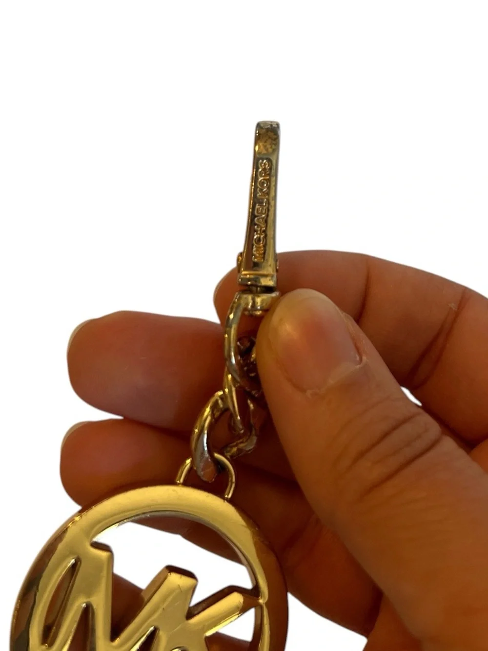 Michael Kors Gold-Tone Cutout MK Logo Key Fob Bag Charm